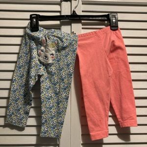Carters 9M pink & blue floral Llama butt pants